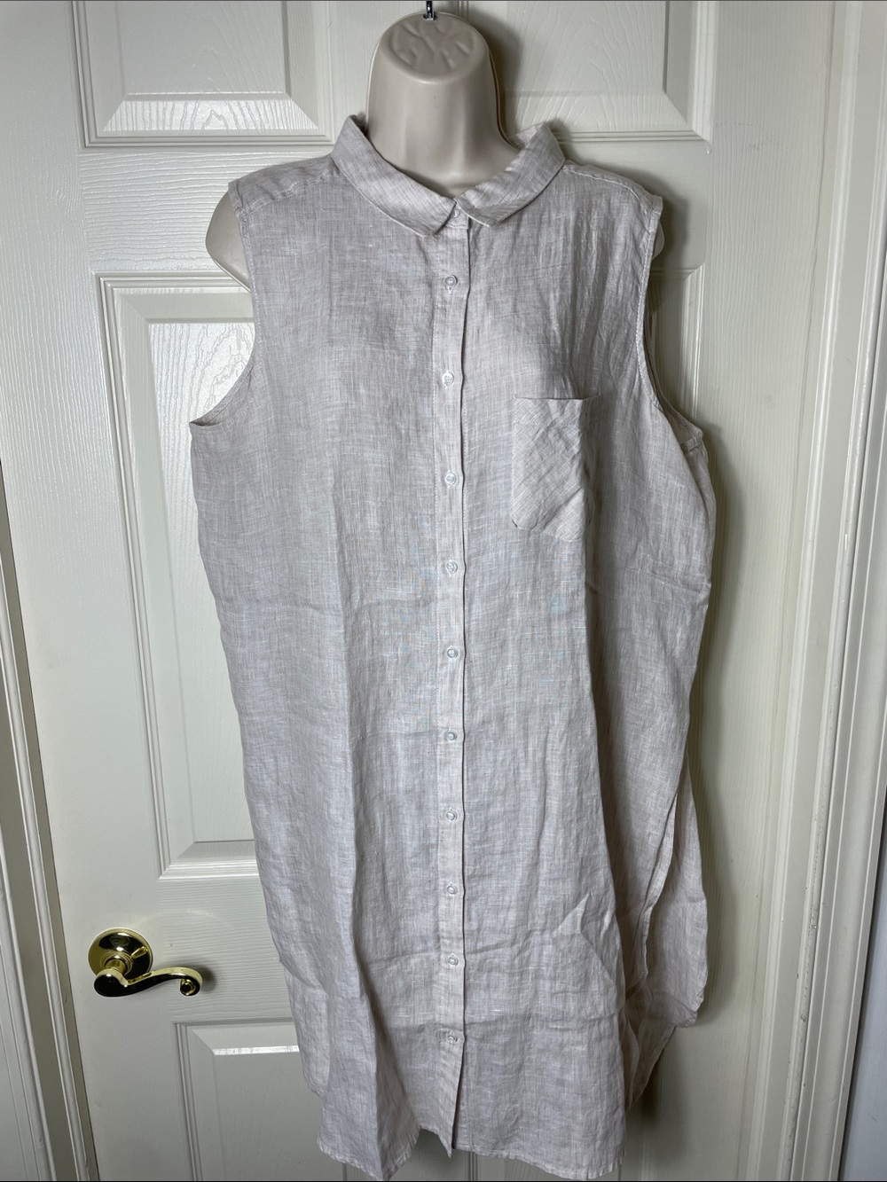 Context Lightweight Linen Top in Natural Oat